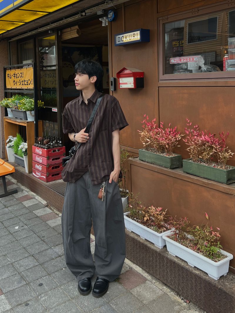 Authentic Stripe Short-Sleeve Shirt (3 Colors)