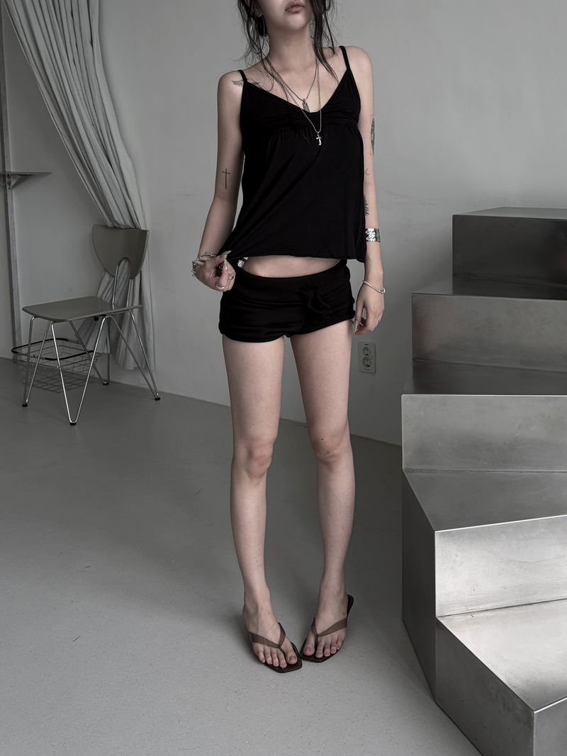 soft v-neck flow cami top (3color)