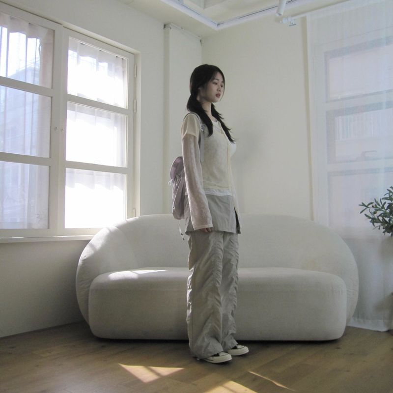 Shirred Skirt Pants