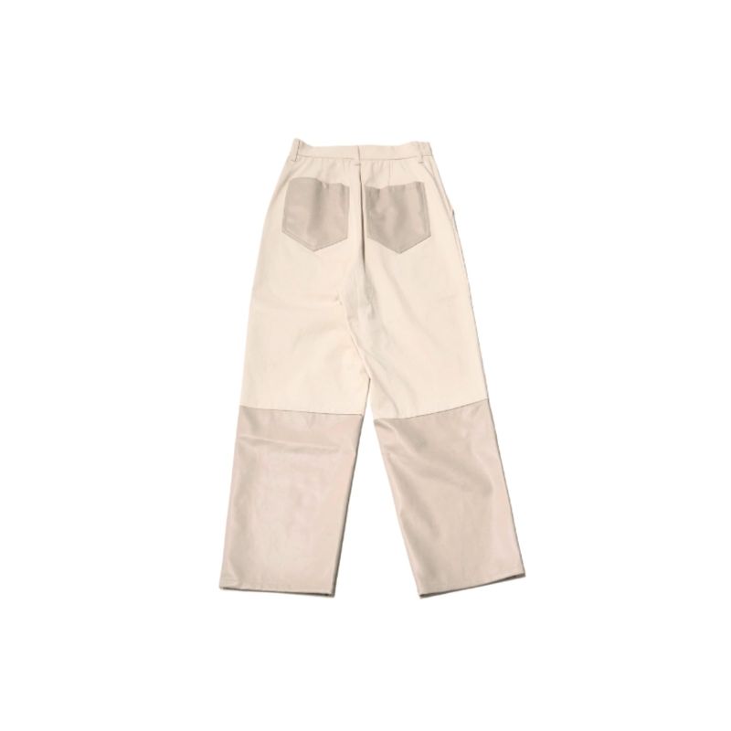 fake leather switching pants