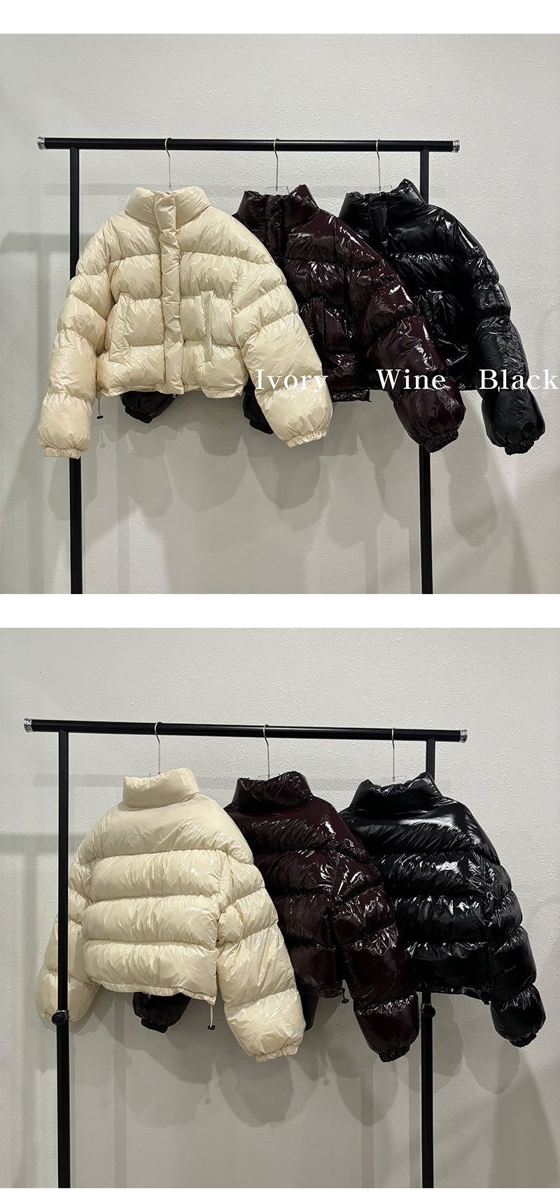  [F/W] Volume crop glossy padding(3color)