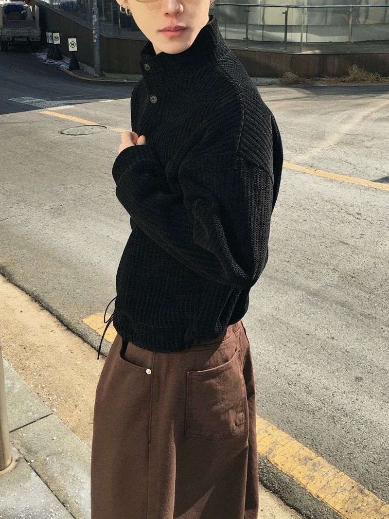 Merrick Velour High Neck Cardigan 3C