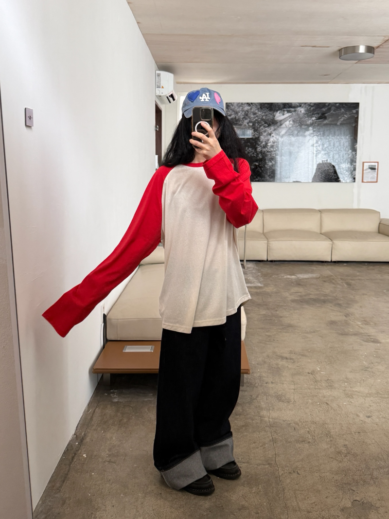 line raglan T