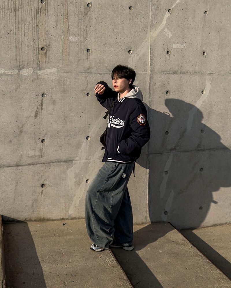 Sanver Lettering Varsity Padding Jumper