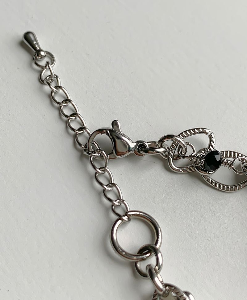 Layered heart chain bracelet