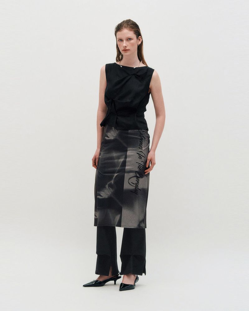 Pinched Slit Pants _ Black