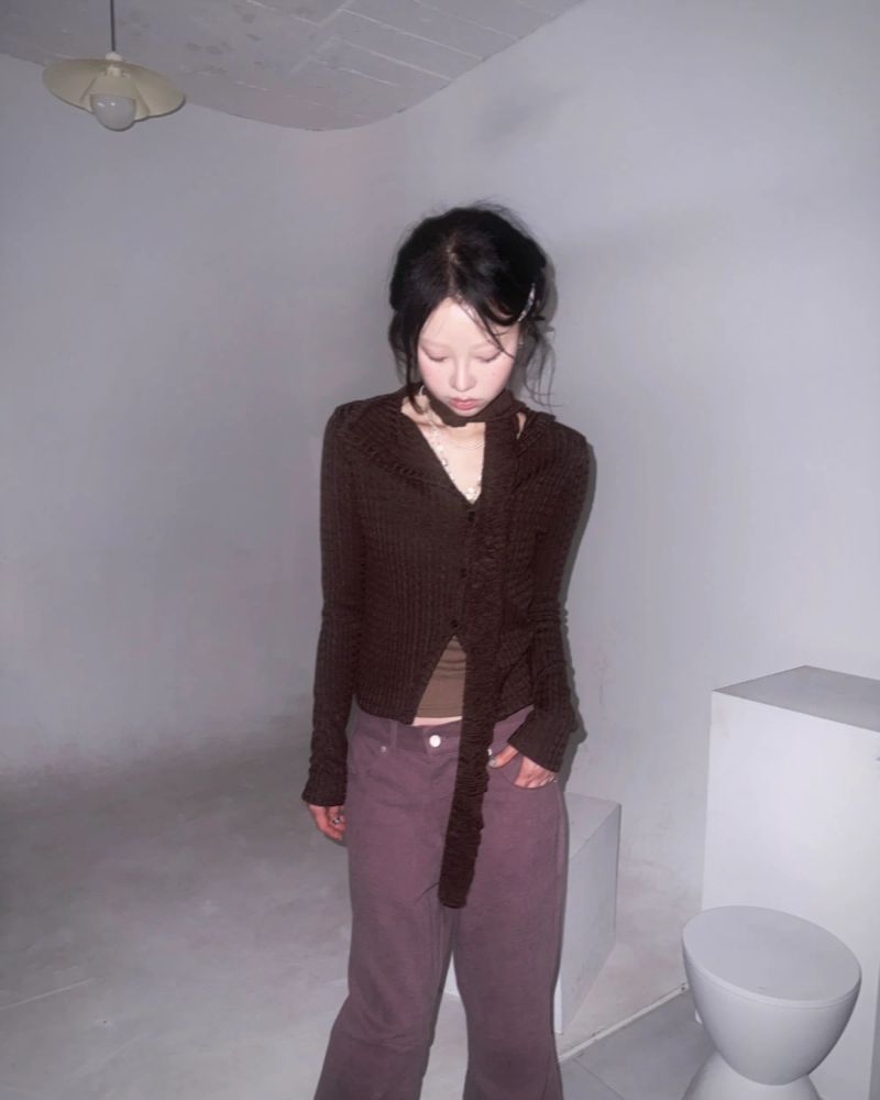 (2color) Check Back Pocket Peach Bootcut Pants