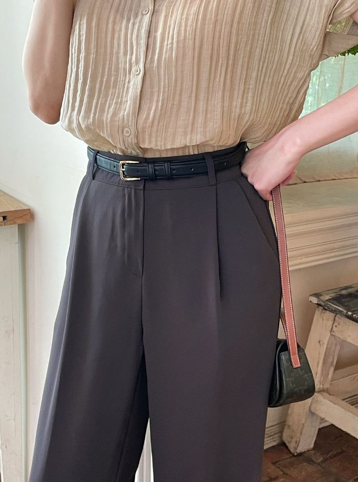 Flynn Summer Cool Pintuck Wide Slacks