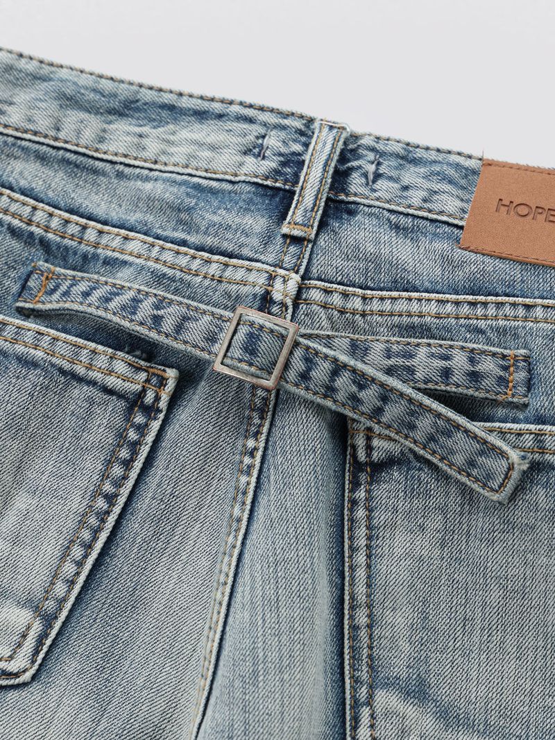 Buckle Denim Pants