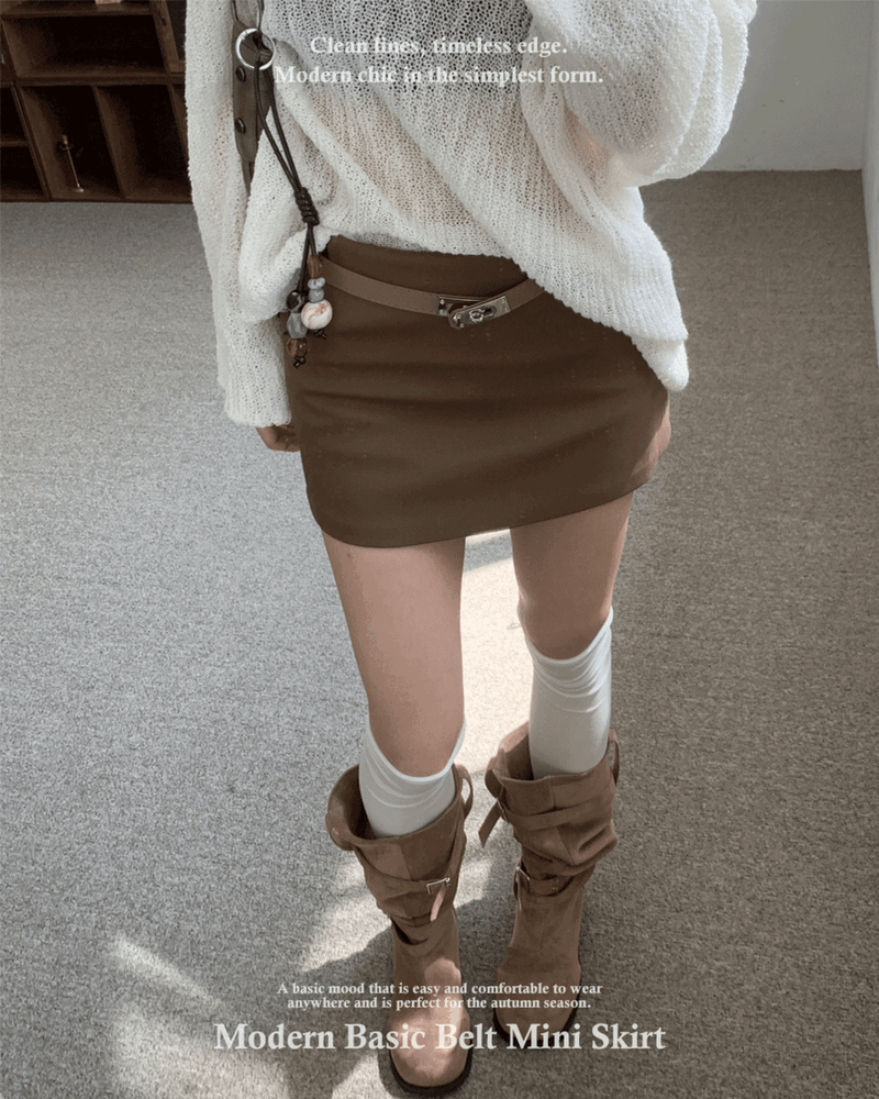 GUSTA（グスタ）の「Demay Modern Basic Belt Mini Skirt（Skirts）」