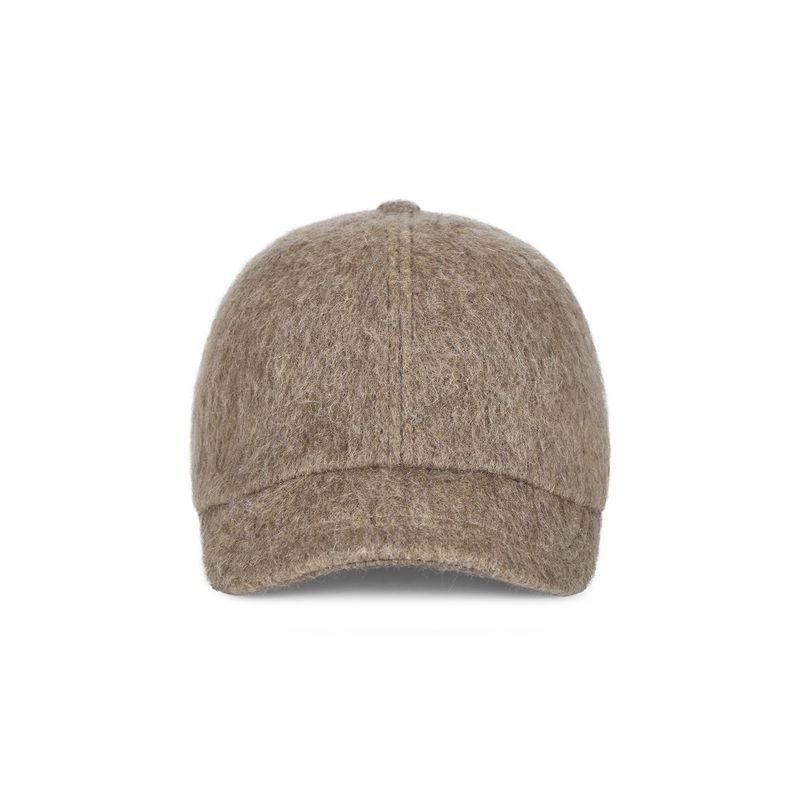 VA Curved Circle Logo Newsboy Cap / Light Mocha