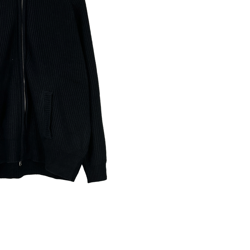 hairy line knit zip-up