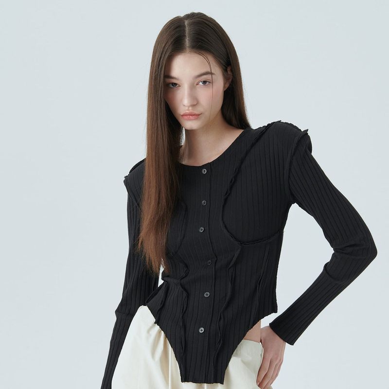CUT-OFF LINE TOP / BLACK