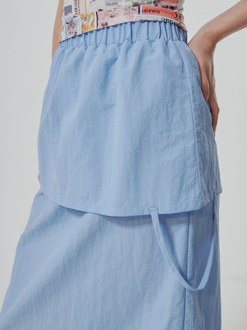 NYLON REVERSE LONG SKIRT (2 COLOR)