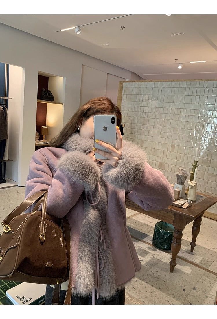 Lavender Mink Strap Mustang Jacket
