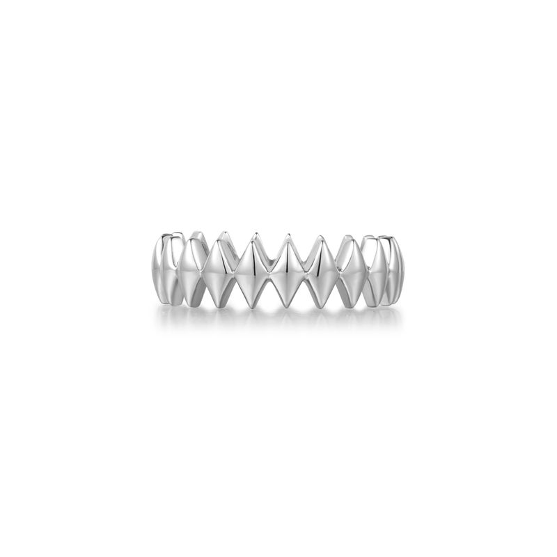 [Worn by NCT DREAM MARK]Half Pave Sparkle Silver +Rhodium Plating Ring R061-04H