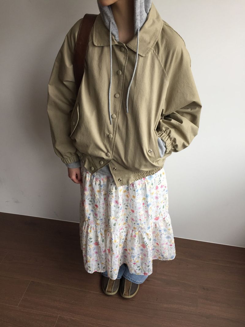Faded Washed Curve Jacket (2color)