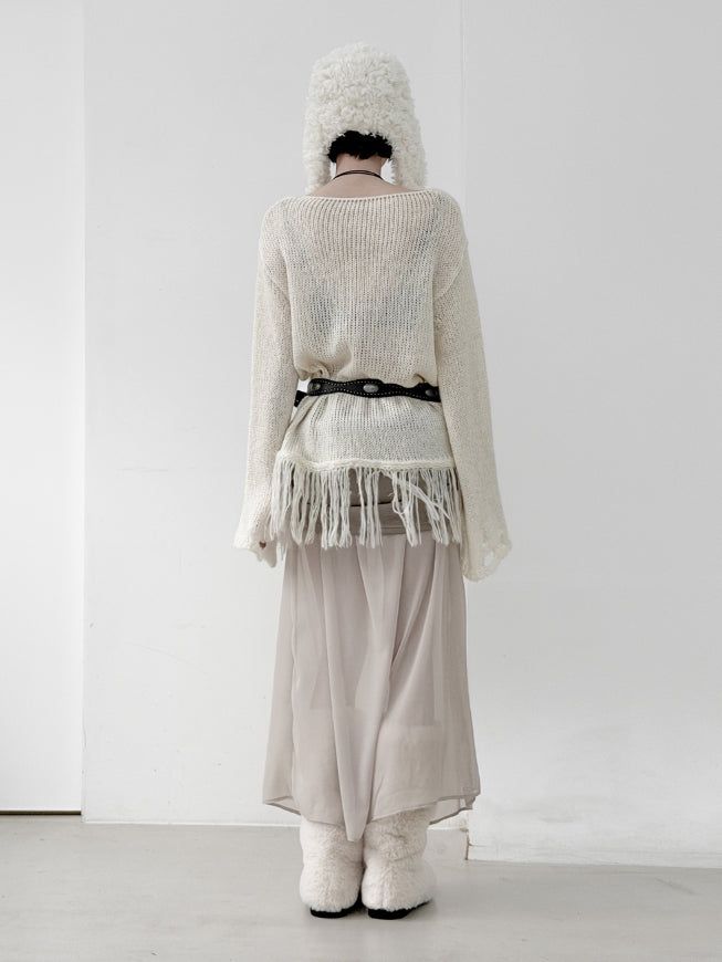 Lynch Fringe V-Neck Knit