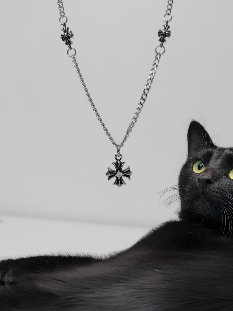 Vintage Midnight Cross Necklace