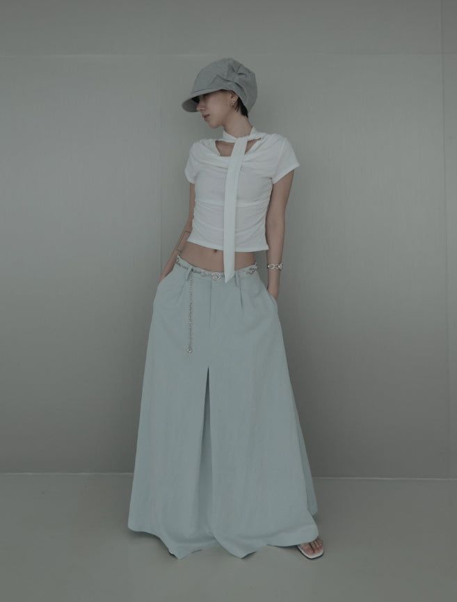 Lumar Inverted Pleated Long Skirt