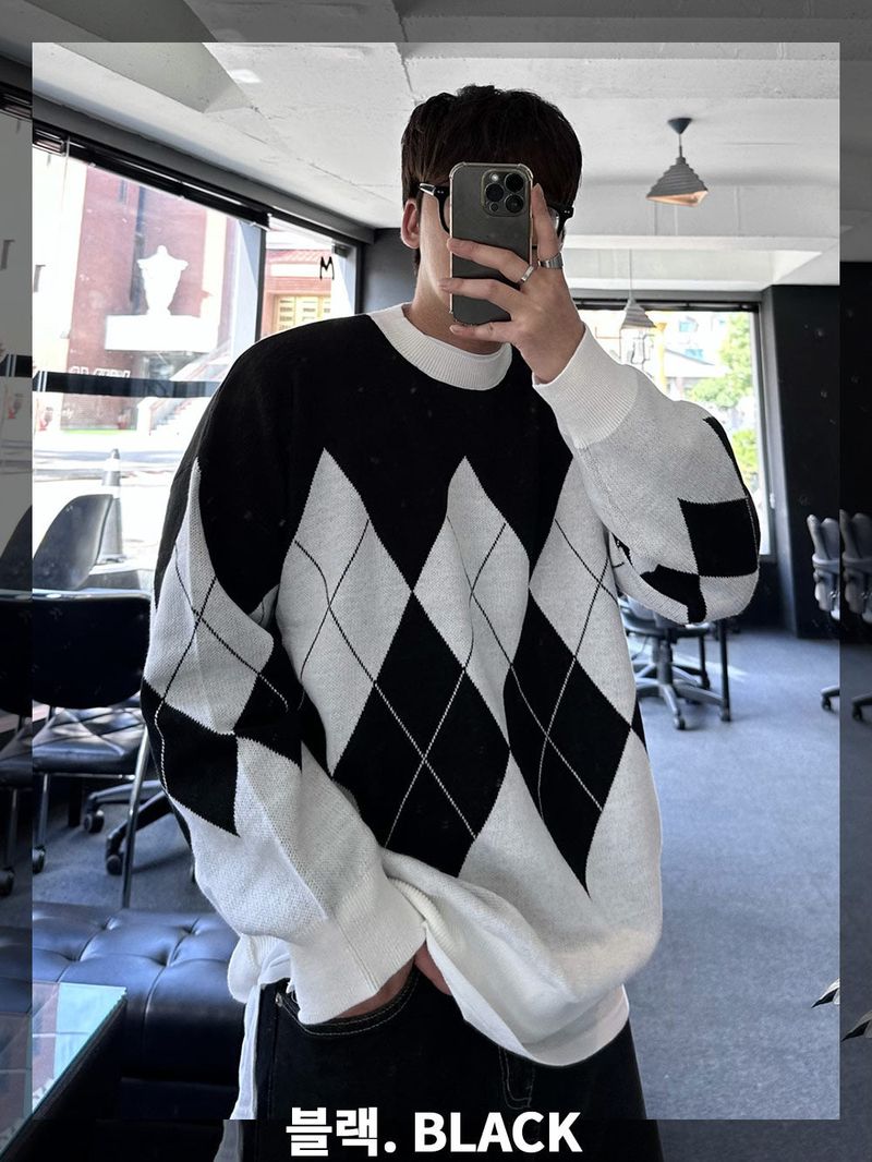 Never roil Overfit Argyle Knit