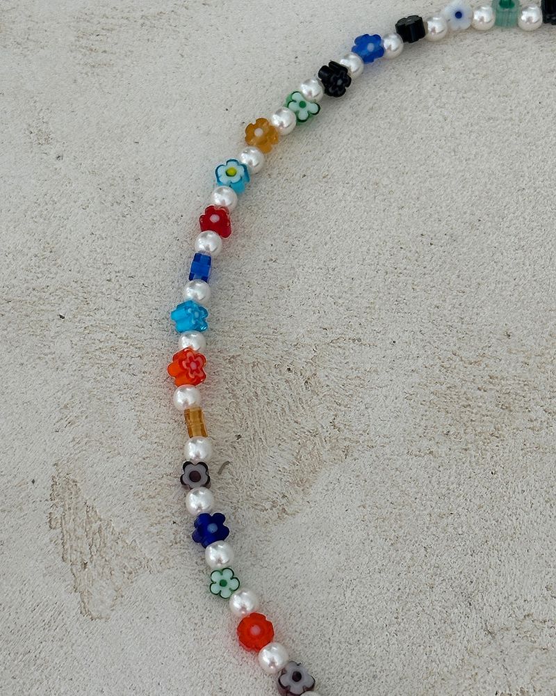 [UNISEX] Beads gemstone pearl necklace