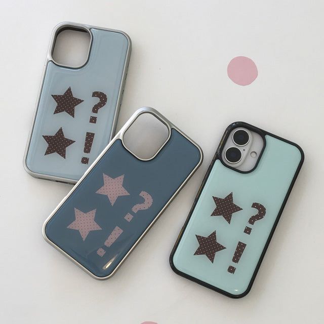 Dot dot star skyblue silver epoxy bumper case