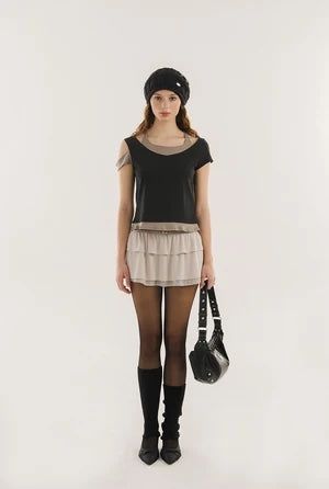 Slit layered top