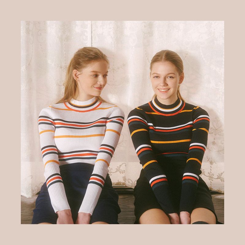 Rose Stem-Stripe Knit