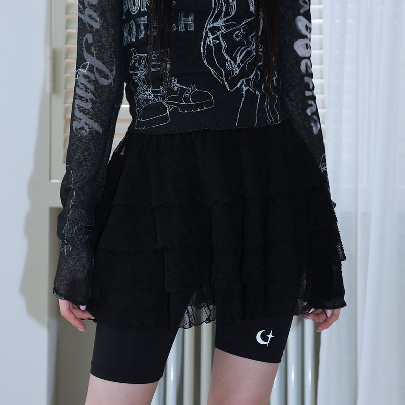 CLUT STUDIO(クラットスタジオ)の「0 8 tiered skirt leggings - BLACK(Skirts)」