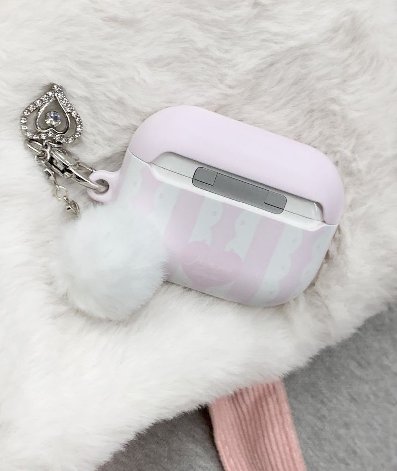 heart pompom keychain