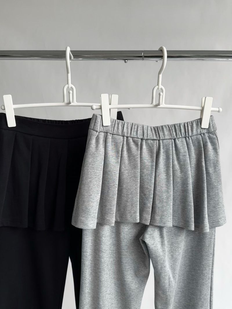 Pleated Skirt Stretch Long Pants