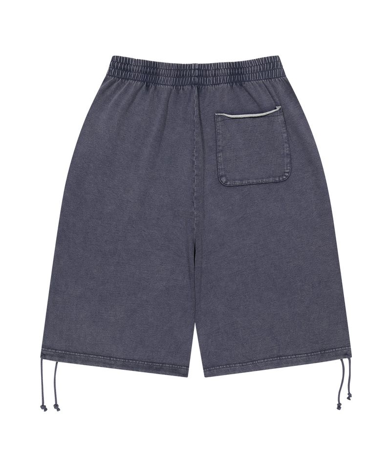 WASHED CUT OFF APPLIQUE SWEAT SHORTS