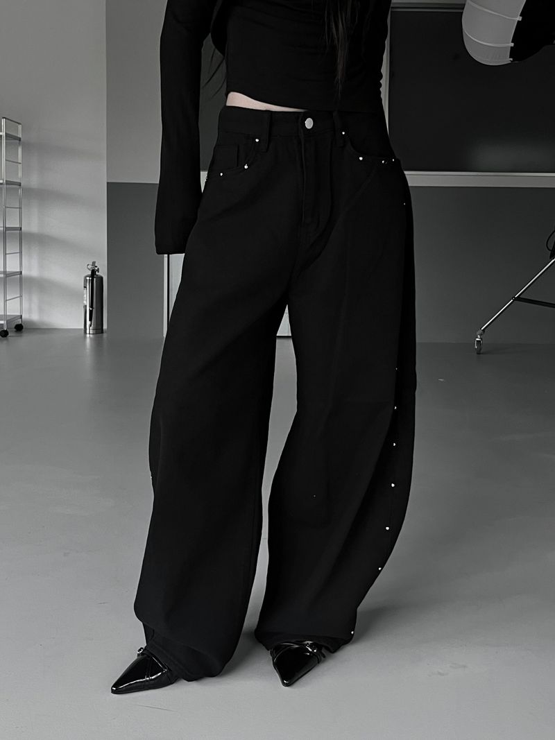 studded balloon wide pants (2color)