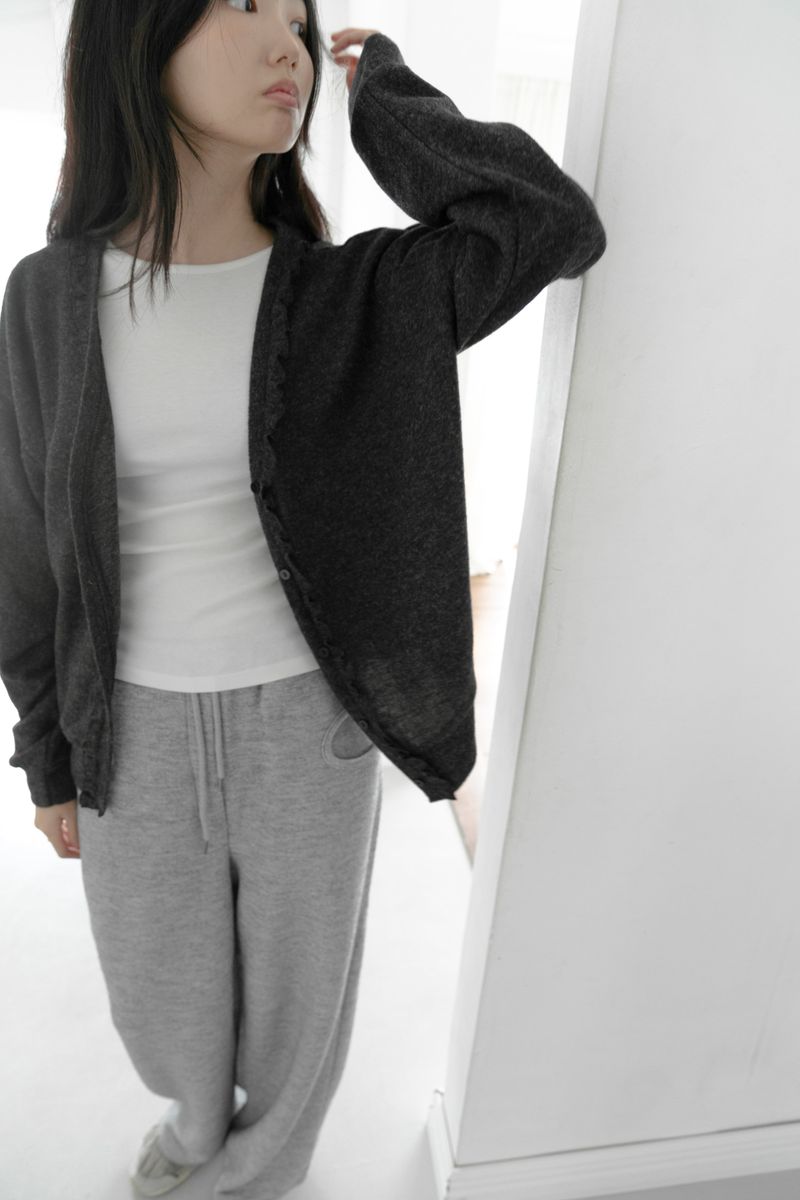 frill melange cardigan(3colors)