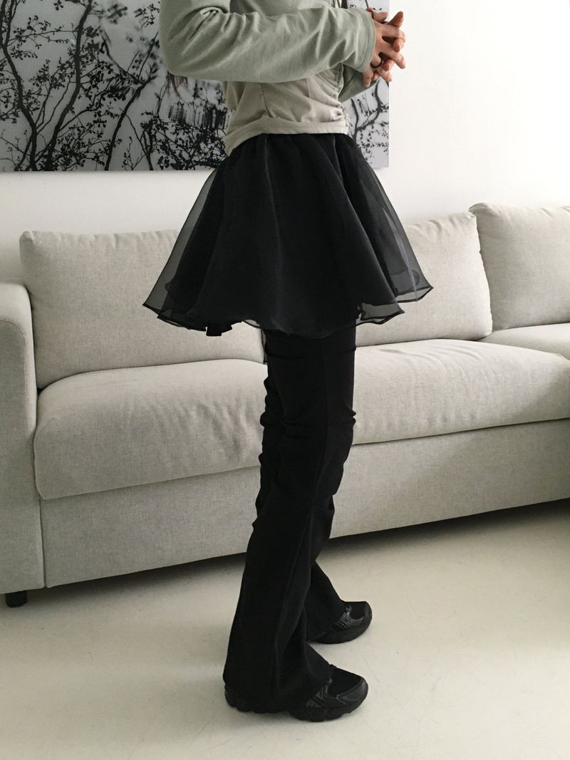 Weil organza layered flare miniskirt