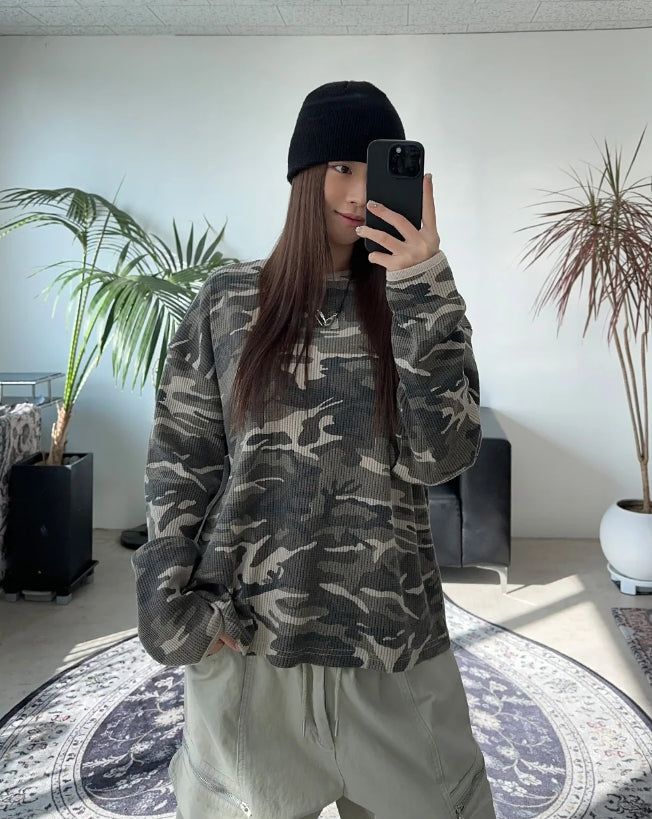 Fren Camo Waffle Long Sleeve
