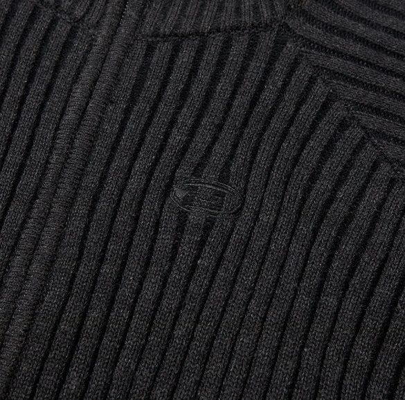 TWO TONE KNIT ZIP-UP