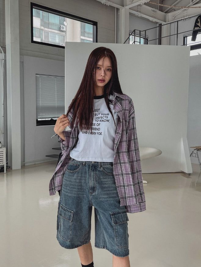 Zipper Two Way Cargo Bermuda Pants