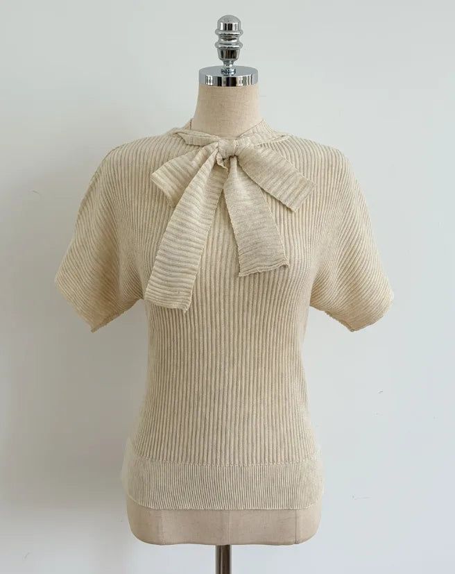 Landy Two-Way Ribbon Tie Ribbed Knit