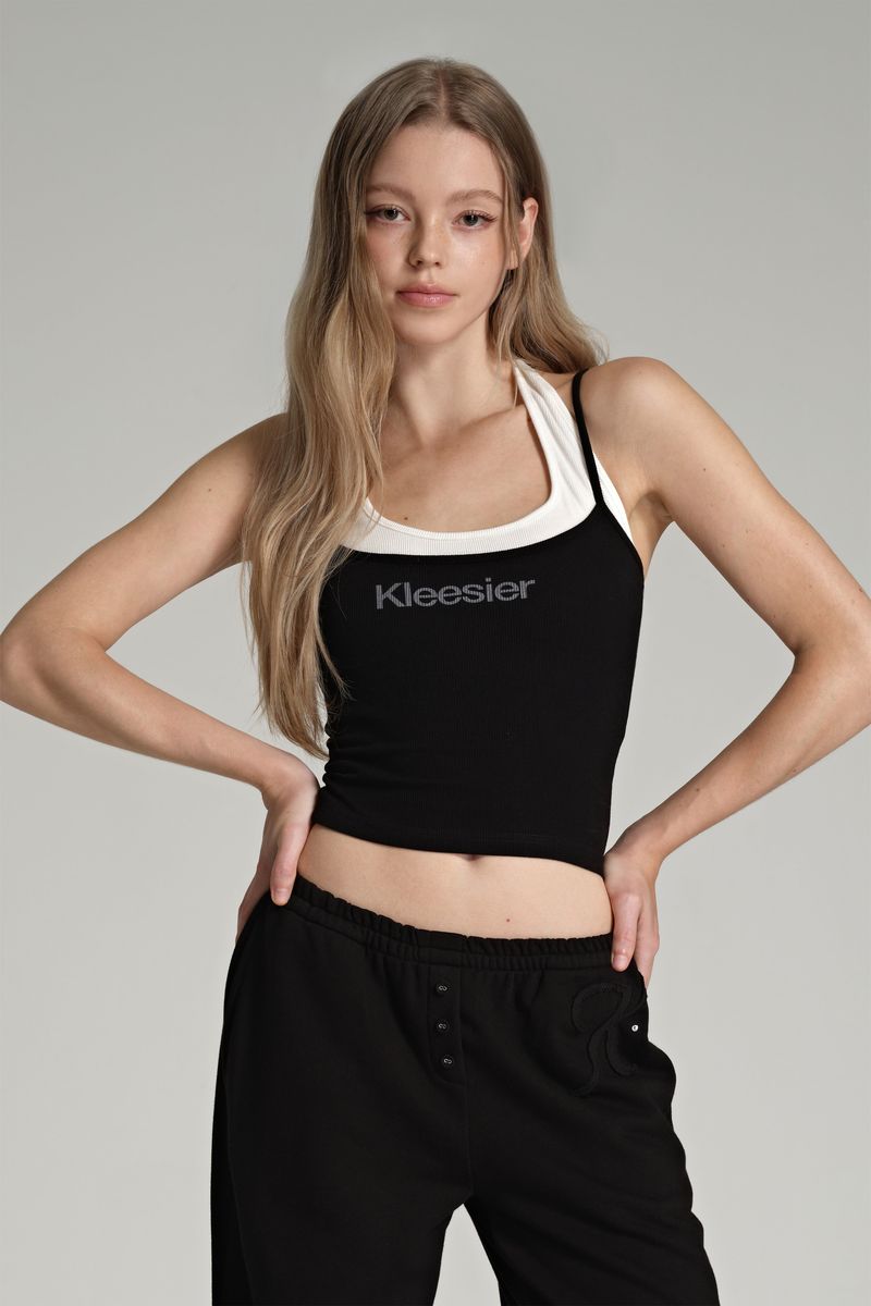 Soft layered sleeveless, Black