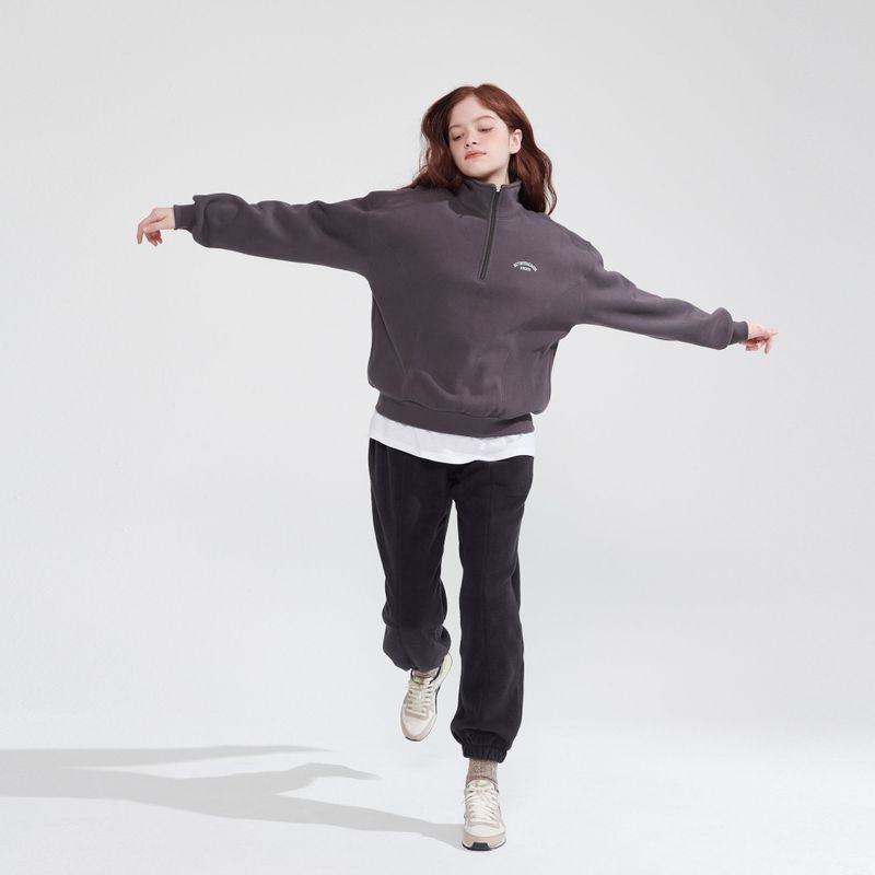 NAPPING HALF ZIPUP SWEATSHIRT_CHARCOAL