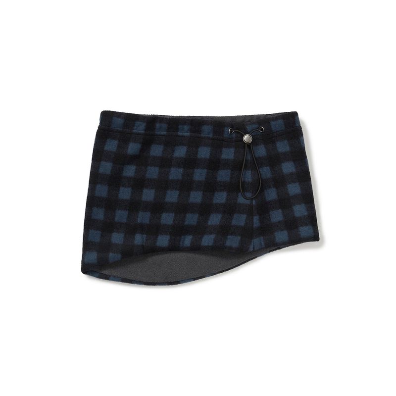 Grid fleece neck warmer / Blue