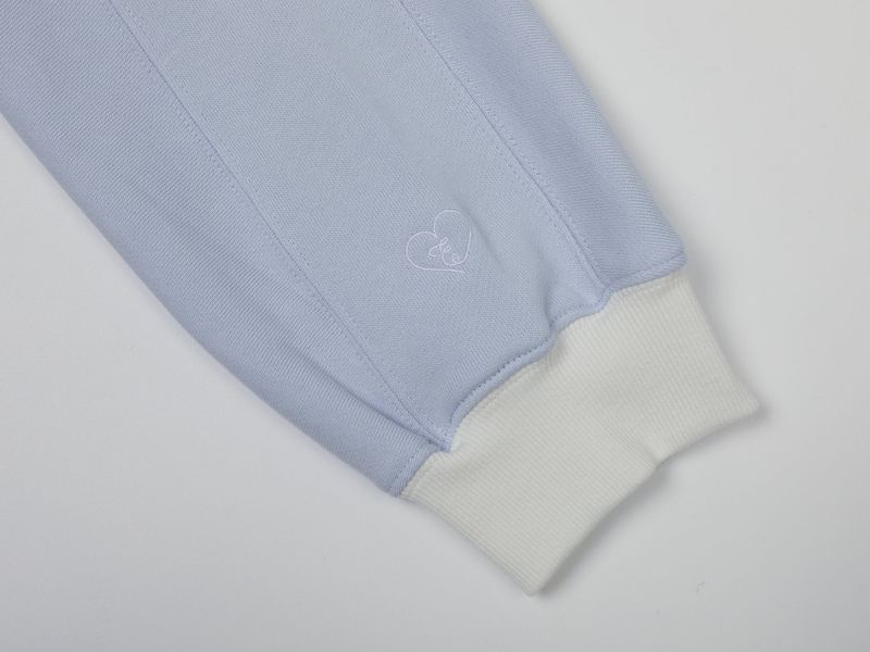 CONTRAST REGLAN CROP SWEATSHIRTS (LIGHT BLUE)