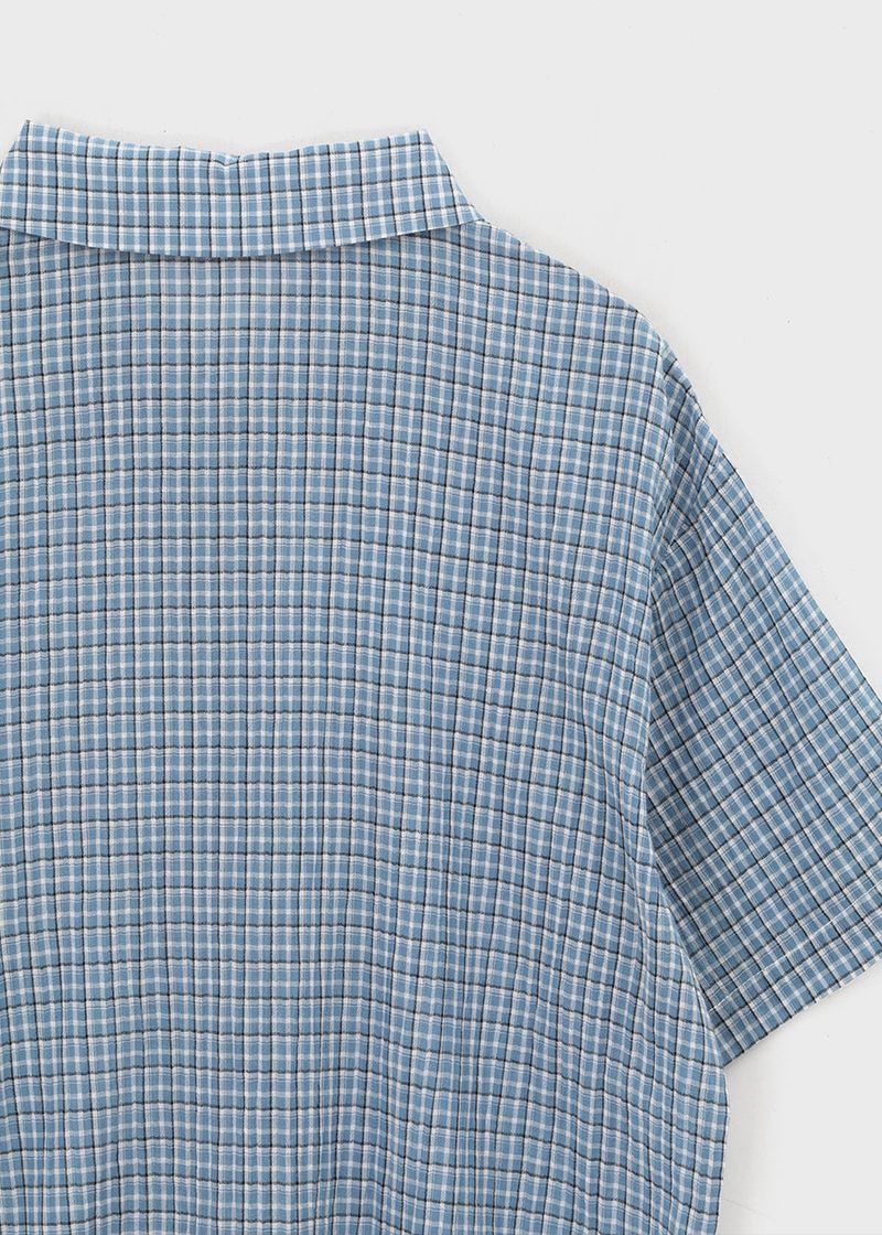 [MADE] Snetch Seersucker Check Short-Sleeve Shirt