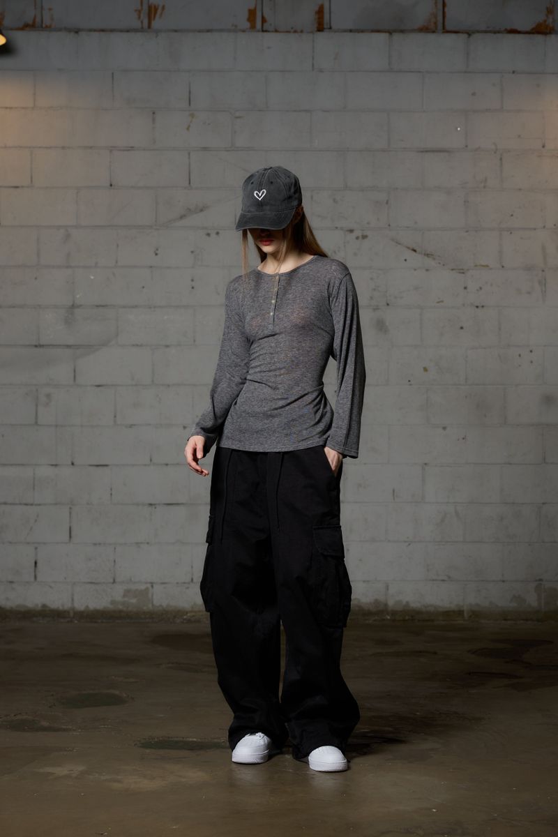 FAIRY WOOL LONG SLEEVE / CHARCOAL