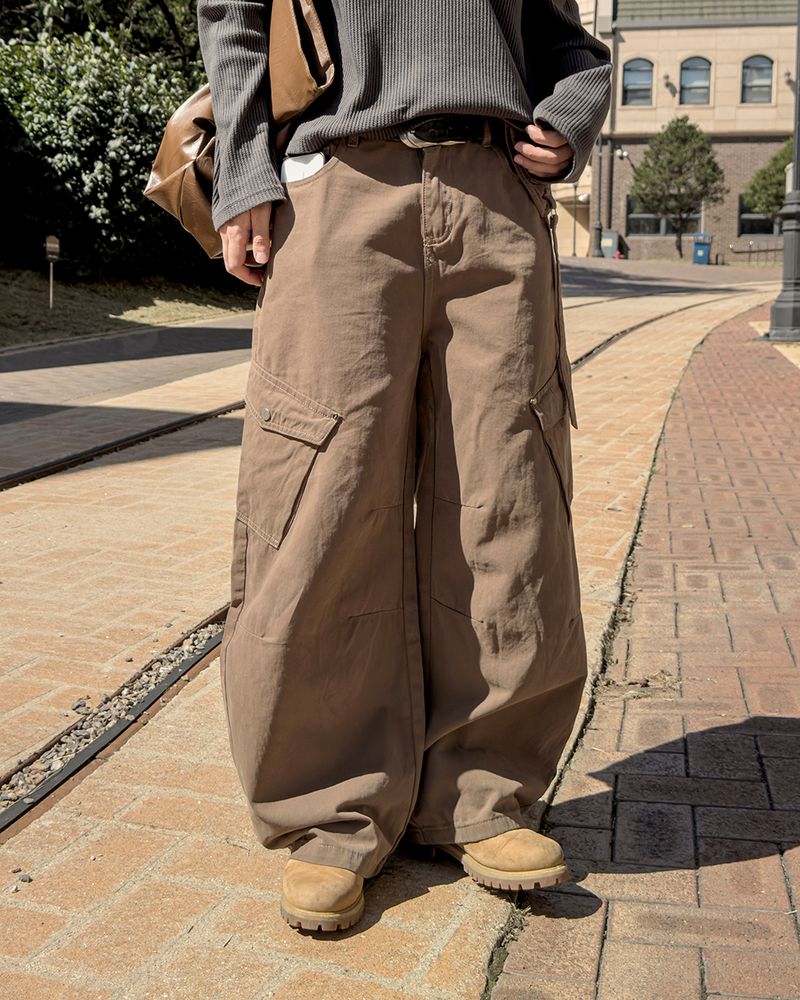 Rawden strap wide cargo pants