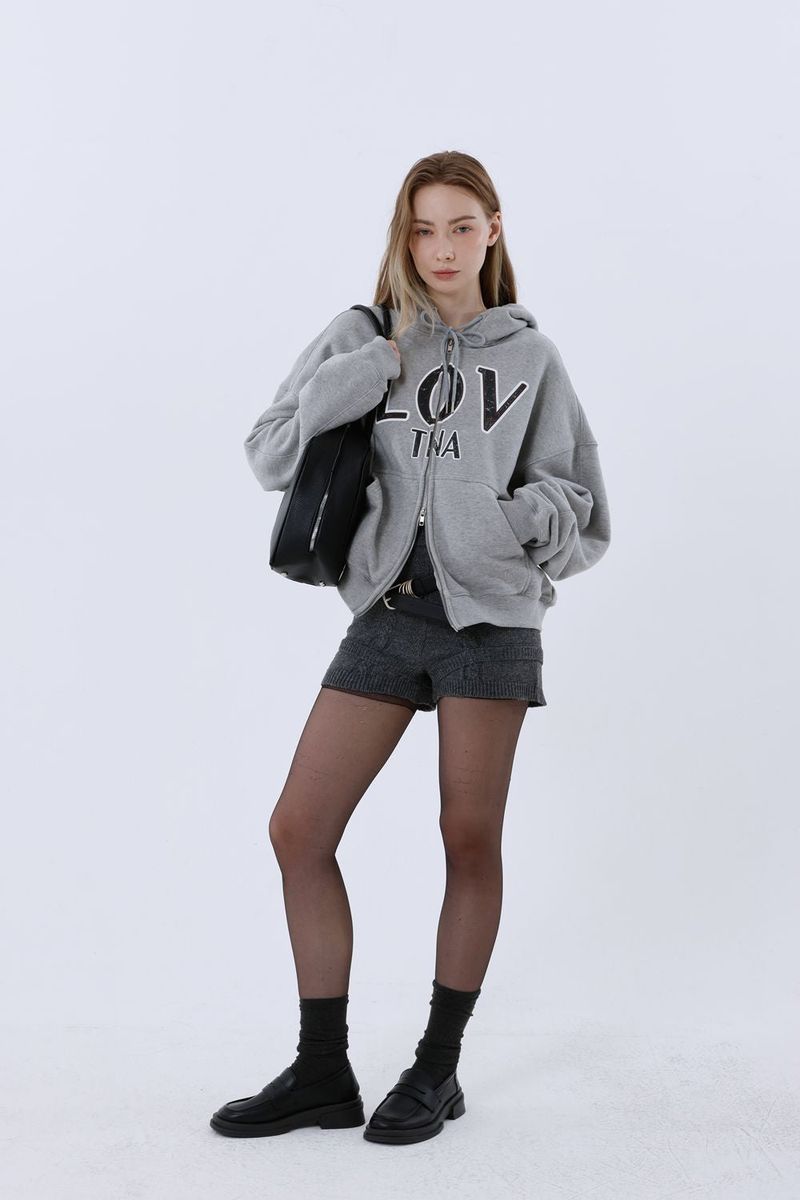 LT ROUGH HOOD ZIP-UP_GREY