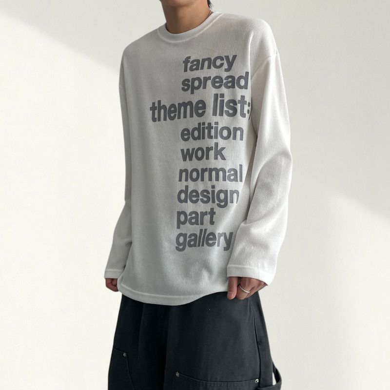 voarc（ボアク）の「St Lettering loose fit knit long-sleeved t-shirt（Tops）」