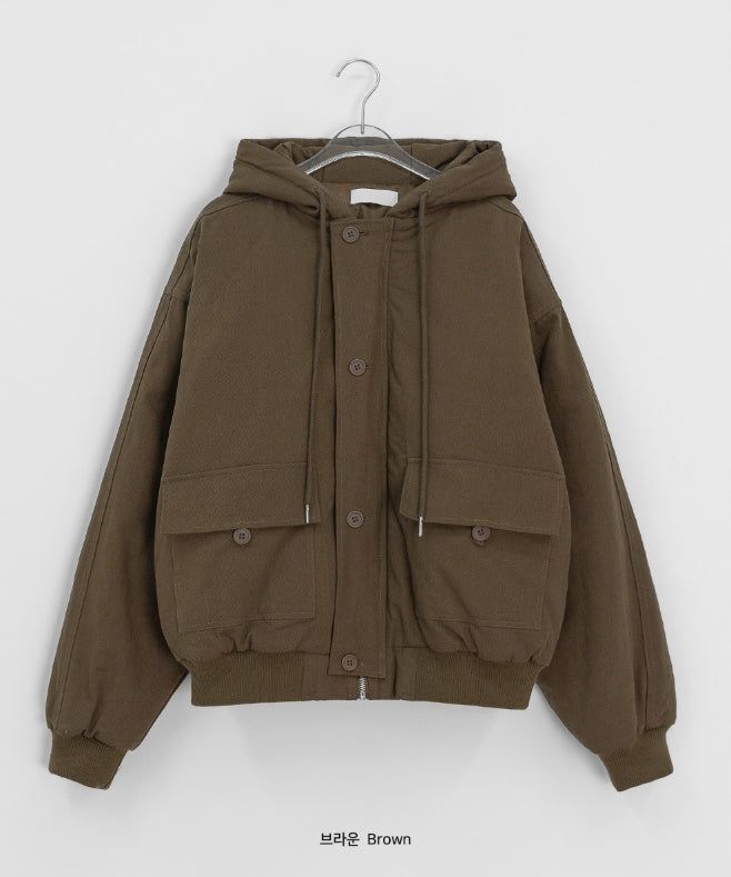 [unisex] Bittori Button Hood Wellon Padding Jumper